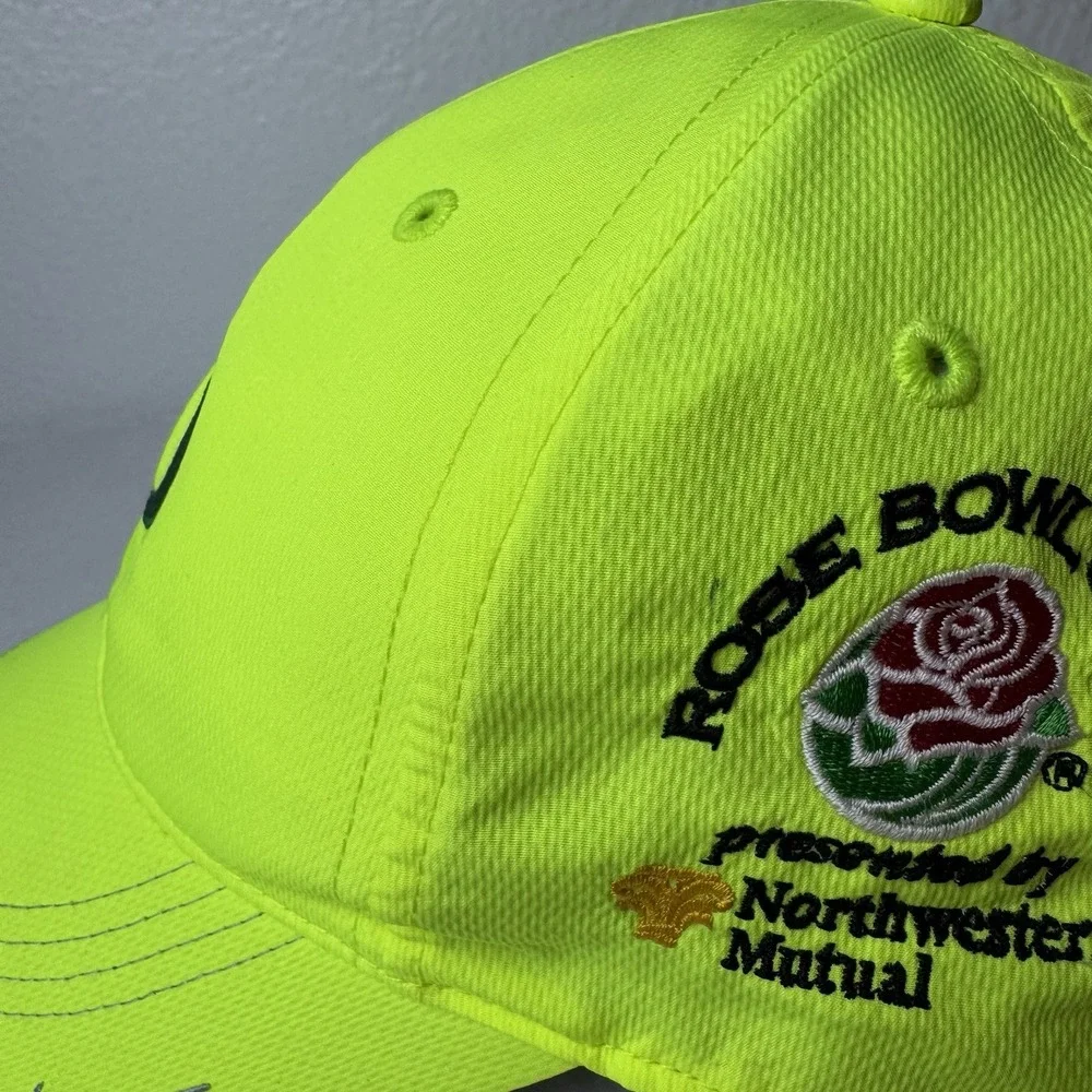 Nike Golf Oregon Ducks Rose Bowl Game‎ Hat Neon Yellow Green SnapBack Cap